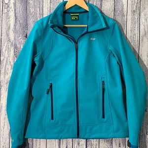 Koppen Teal Soft Shell Zipper Jacket, Medium